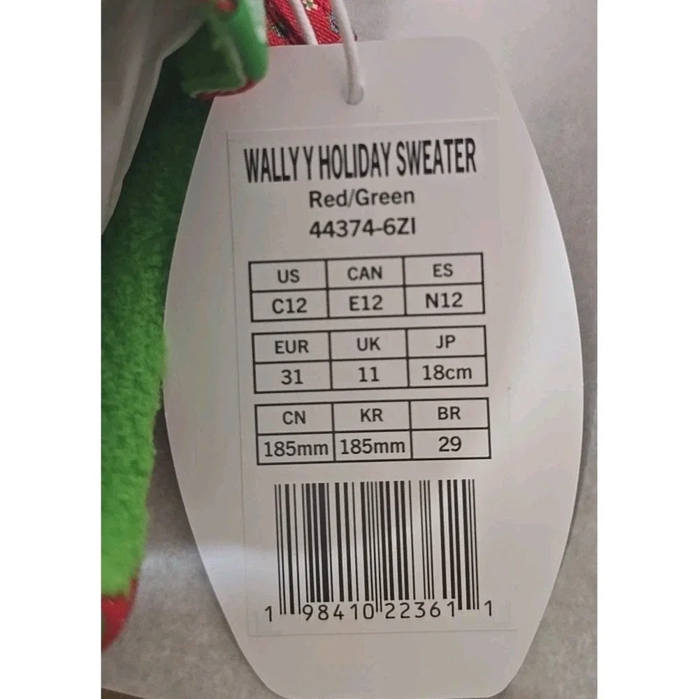 Hey Dude NIB Wally Y Holiday Sweater Red/Green Shoes Youth Size C12 NEW